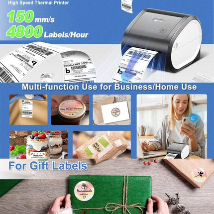 Phomemo Bluetooth Thermal Label Printer for Shipping and Barcodes printing shipping labels and gift stickers with mobile app and USB connectivity