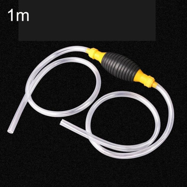 Manual Oil Pump for Vehicle Oil Transfer with Flexible Hose - hand bulb pump with clear tubing and nut-lock fittings for clean DIY oil changes