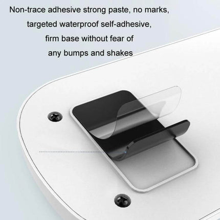 Car Dual Head USB Fan For Backseat Cooling And Comfort - close-up of non-trace adhesive waterproof self-adhesive mount showing firm base and peelable film