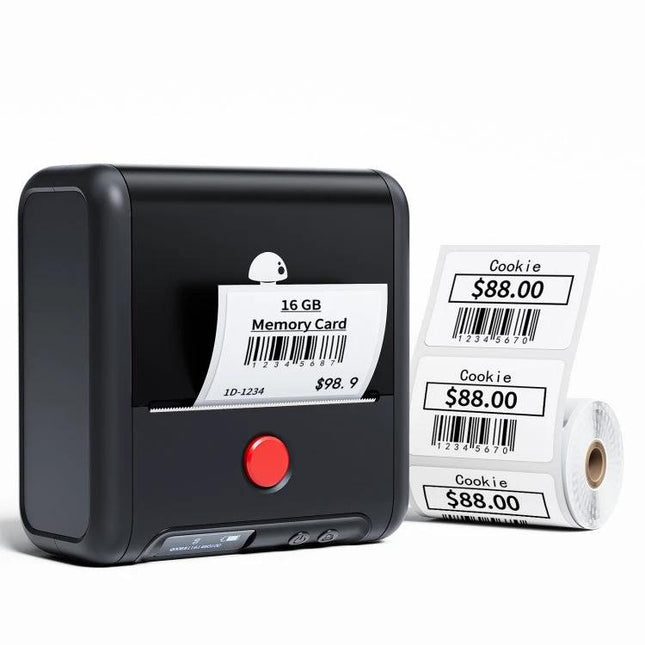 Phomemo M200 Portable Bluetooth Thermal Label Printer for QR Tags printing barcode price labels from smartphone, portable black label printer with label roll