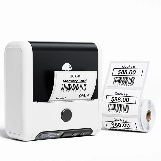 Phomemo M200 Portable Bluetooth Thermal Label Printer for QR Tags printing barcode price labels from smartphone with roll of sticker labels