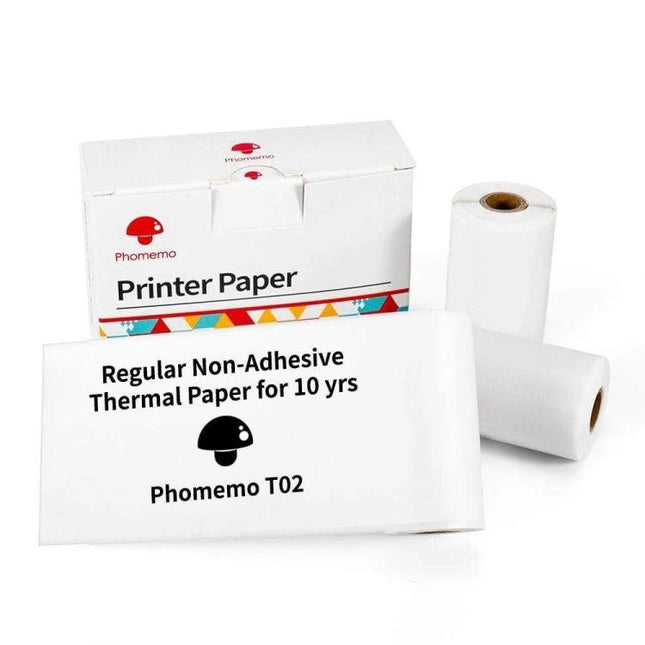 Phomemo Thermal Label Paper Rolls for T02 Printer Use white waterproof oilproof non-adhesive rolls for home office labeling
