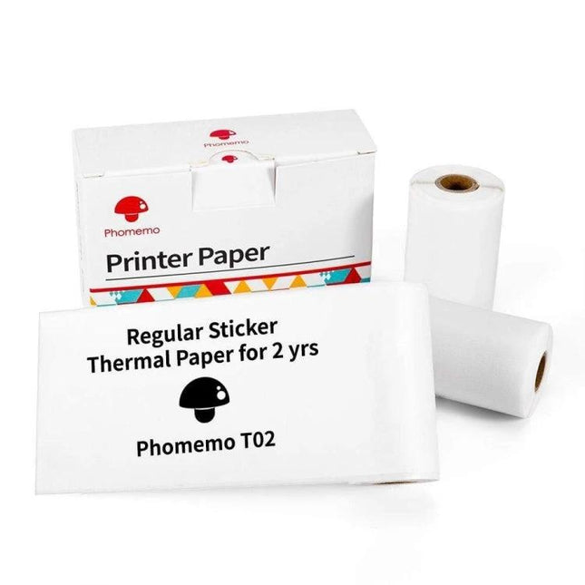 Phomemo Thermal Label Paper Rolls for T02 Printer Use - waterproof, oilproof thermal label rolls for home and office
