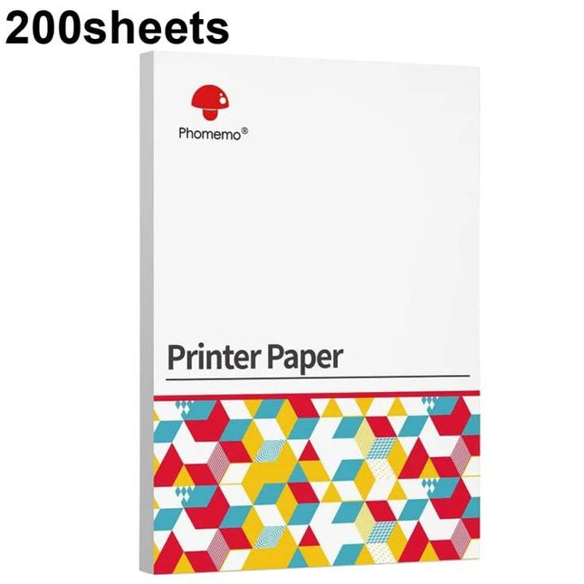 Phomemo A4 Thermal Paper for Portable Printers and Documents - 200 sheets white printer paper pack for field notes, receipts, labels, moisture-resistant