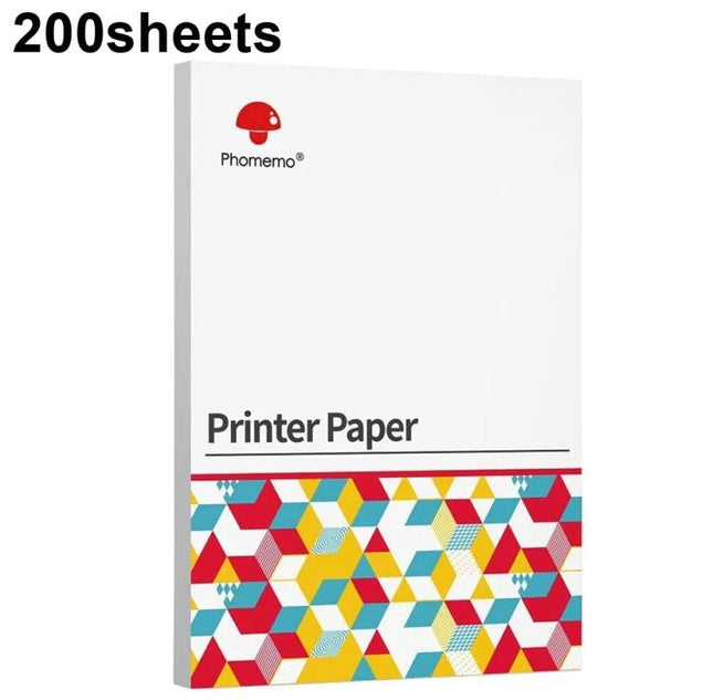 Phomemo A4 Thermal Paper for Portable Printers and Documents - 200 sheets A4 thermal printer paper for field notes, receipts, labels, compatible with Phomemo M08F/TP81