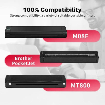 Phomemo A4 Thermal Paper for Portable Printers and Documents compatible with M08F, Brother PocketJet and MT800 for field notes, receipts and moisture-resistant labels