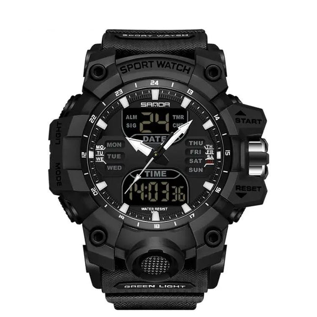 SANDA Digital Sports Watch Green Backlight Alarm Waterproof | Syndmart