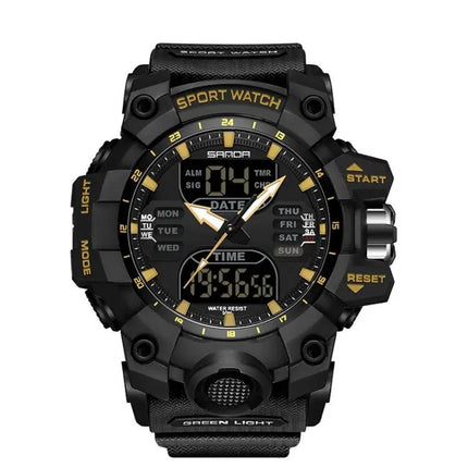 SANDA Digital Sports Watch Green Backlight Alarm Waterproof | Syndmart
