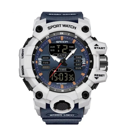 SANDA Digital Sports Watch Green Backlight Alarm Waterproof | Syndmart