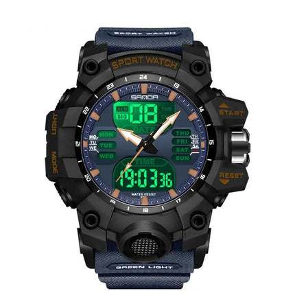 SANDA Digital Sports Watch Green Backlight Alarm Waterproof | Syndmart