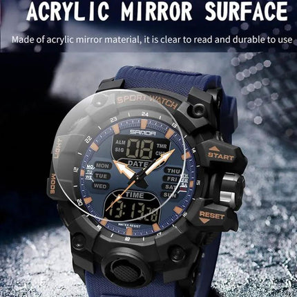 SANDA Digital Sports Watch Green Backlight Alarm Waterproof | Syndmart