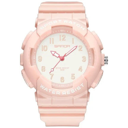 SANDA Small Waterproof Luminous Student Watch TPU Strap | Syndmart