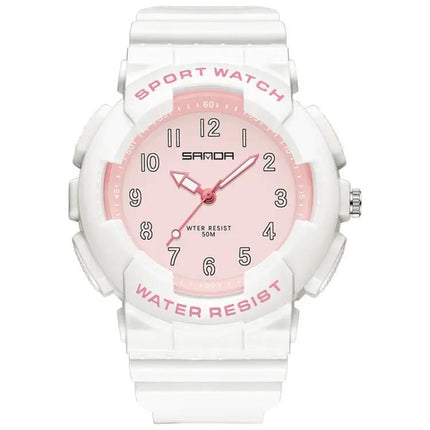 SANDA Small Waterproof Luminous Student Watch TPU Strap | Syndmart