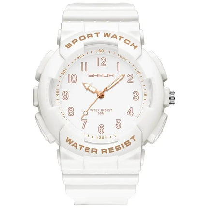 SANDA Small Waterproof Luminous Student Watch TPU Strap | Syndmart