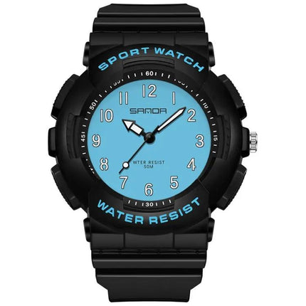 SANDA Small Waterproof Luminous Student Watch TPU Strap | Syndmart