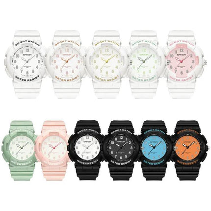 SANDA Small Waterproof Luminous Student Watch TPU Strap | Syndmart