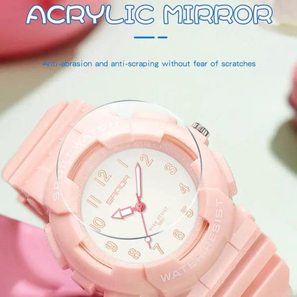 SANDA Small Waterproof Luminous Student Watch TPU Strap | Syndmart