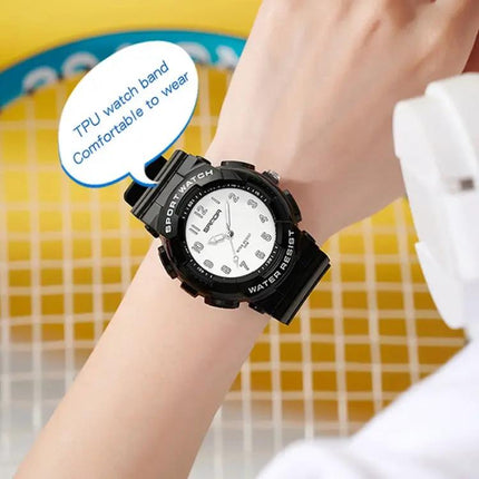 SANDA Small Waterproof Luminous Student Watch TPU Strap | Syndmart