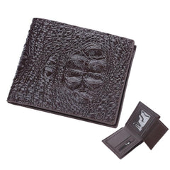 Vintage Crocodile Print Men's Short Wallet with Multi-card Slots and Coin Purse Feature