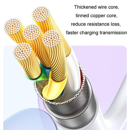 ROMOSS Charger for Daily Phone Use at Home or Travel showing thickened tinned copper wire core for reduced resistance and faster charging