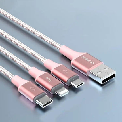 ROMOSS 3-in-1 Cable for Charging Devices at Home and Travel | Syndmart