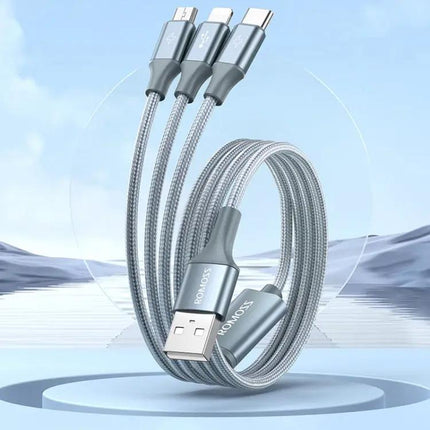 ROMOSS 3-in-1 Cable for Charging Devices at Home and Travel | Syndmart