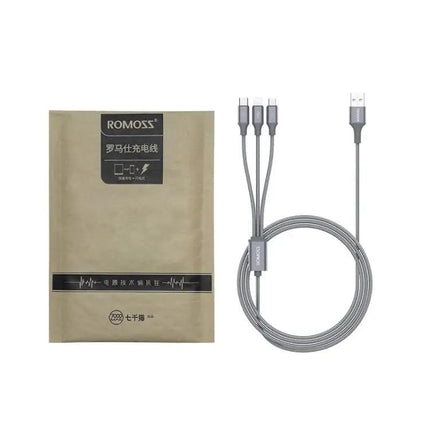 ROMOSS 3-in-1 Cable for Charging Devices at Home and Travel | Syndmart