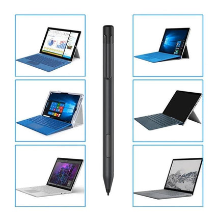 Capacitive Stylus Pen for Microsoft Surface with Silver Option - slim precision stylus shown with multiple Surface models