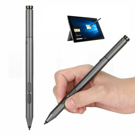 Bluetooth Stylus for Writing and Sketching on Lenovo Devices - sleek gray pen held over tablet showing sketch and notes