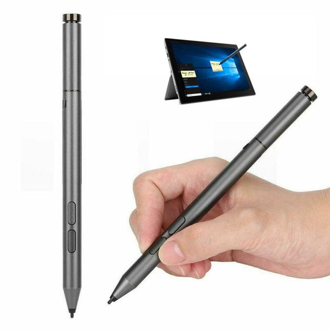 Bluetooth Stylus for Writing and Sketching on Lenovo Devices - sleek gray pen held over tablet showing sketch and notes