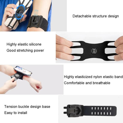 Armband Phone Holder For Sports, Fits 4.5-7 Inch Phones, 3-In-1 Design For Running And Cycling – breathable adjustable silicone and nylon armband with detachable 360° mount