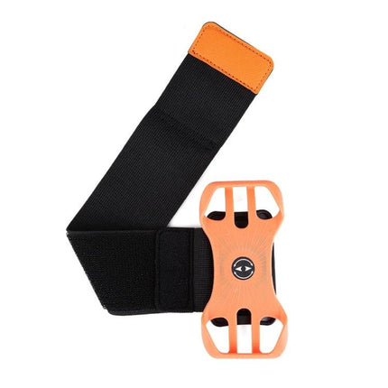 Sports Arm Bag For 4.5-7 Inch Phones - black elastic armband with orange detachable phone holder for running and cycling