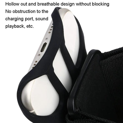 Sports Arm Bag For 4.5-7 Inch Phones showing breathable hollow silicone cradle with charging port access and detachable strap