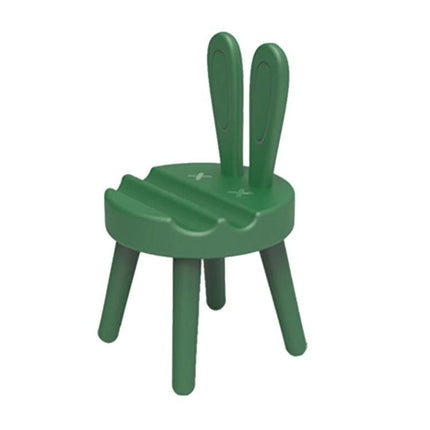 Cartoon Rabbit Chair Shaped Desktop Phone Holder for Everyday Use - green rabbit chair phone stand with two adjustable viewing positions
