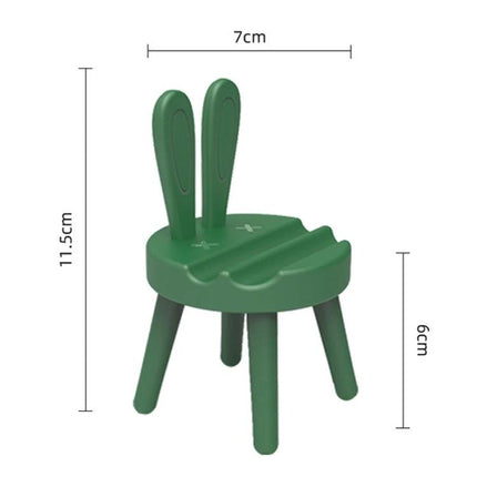 Cartoon Rabbit Chair Shaped Desktop Phone Holder for Everyday Use green mini chair phone stand with measurements 11.5cm x 7cm x 6cm