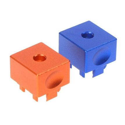 Metal Switch Opener for Mechanical Keyboards with Cherry and Gateron Compatibility - orange and blue anodized metal switch openers for keyboard maintenance