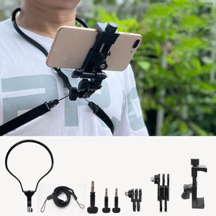 TUYU Neck Strap for Hands-Free Video Recording During Activities - hands-free phone mount with straps and multiple accessories