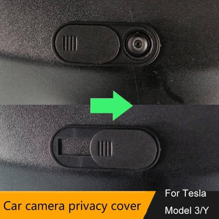 Camera Privacy Protection Sticker Cover for Tesla Cars installed over Tesla Model 3/Y dash camera, ABS sliding privacy webcam blocker