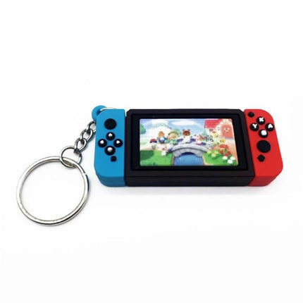 Gamepad Keychain Silicone Pendant For Everyday Decoration - compact red and blue silicone gamepad keyring with screen image