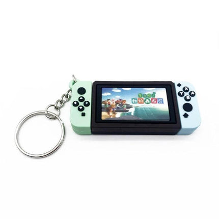 Gamepad Keychain Silicone Pendant For Everyday Decoration - compact soft silicone gamepad keychain with built-in ring, pastel green and blue