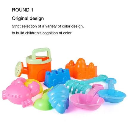 13-Piece Kids Beach Sand Toy Set Plastic Buckets And Molds