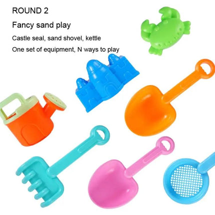 13-Piece Kids Beach Sand Toy Set Plastic Buckets And Molds