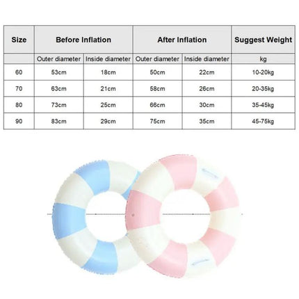Thickened PVC Kids Swim Ring Inflatable 60-90cm With Handle | Syndmart
