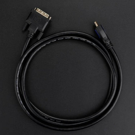 HDMI to DVI Cable for Connecting Computers and Monitors, 3 Meters showing coiled black cable with HDMI and DVI connectors