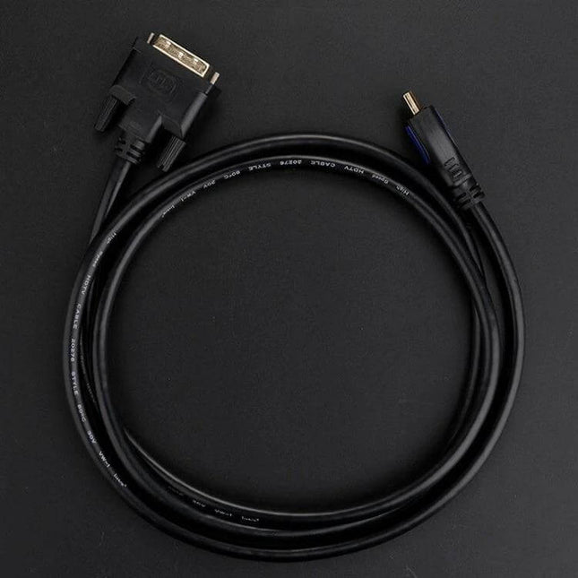 HDMI to DVI Cable for Connecting Computers and Monitors, 3 Meters showing coiled black cable with HDMI and DVI connectors