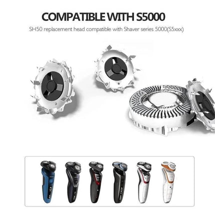 Replacement Blade Head for Electric Shaver Easy to Install - compatible S5000 shaver spare head kit, lightweight plastic, easy to install