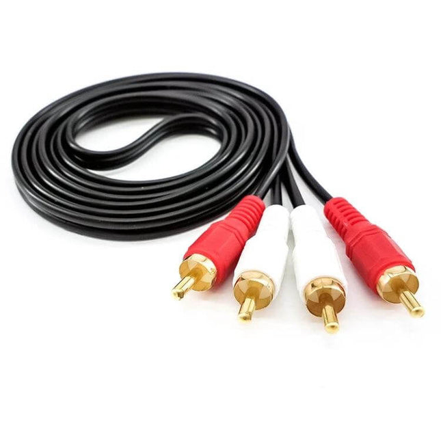 Double Lotus RCA Audio Cable for Home Speaker Connections – copper wired stereo RCA cable with red and white gold-plated connectors