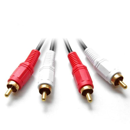 Double Lotus RCA Audio Cable for Home Speaker Connections – red and white gold‑plated RCA plugs with copper wiring for clear home audio