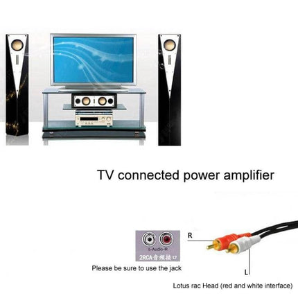 Double Lotus RCA Audio Cable for Home Speaker Connections - copper RCA cable connecting TV/amp to floor speakers for clear living room audio