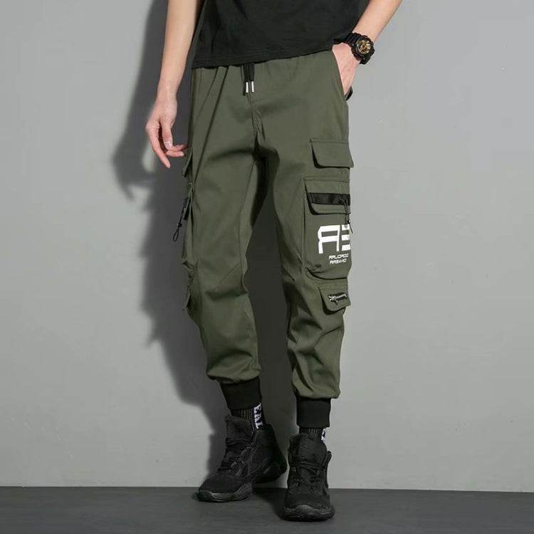 Mens Drawstring Pants Loose-Fitting With Multiple Pockets